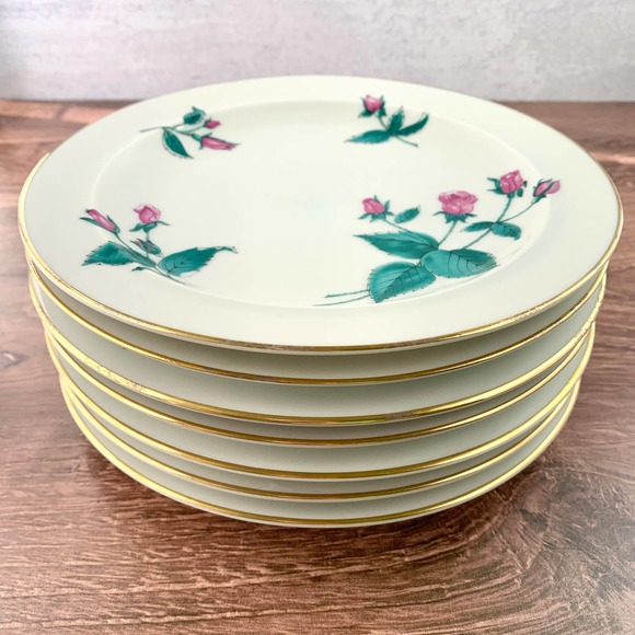 1952 Easterling Bavaria Radiance - Pink Roses Gold Trim - Salad Plate - Picture 2 of 2